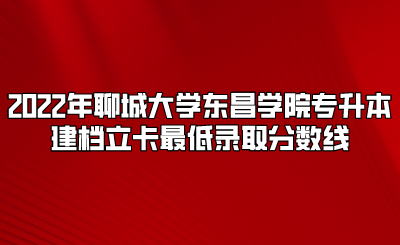 2022年聊城大学东昌学院专升本建档立卡最低录取分数线.png